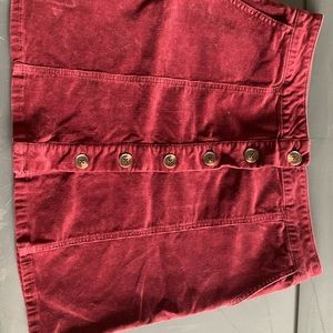 Dark Red Corduroy Skirt